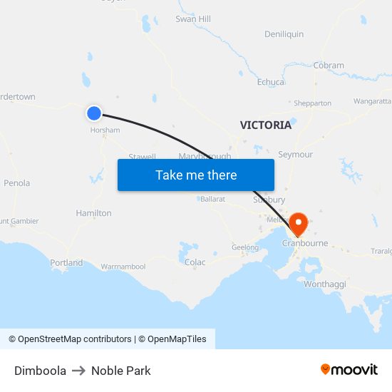 Dimboola to Noble Park map