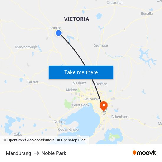 Mandurang to Noble Park map