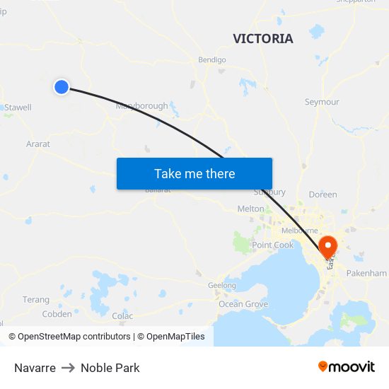 Navarre to Noble Park map