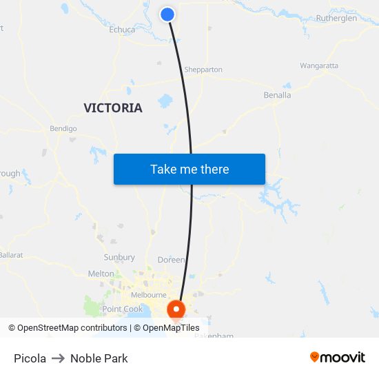Picola to Noble Park map