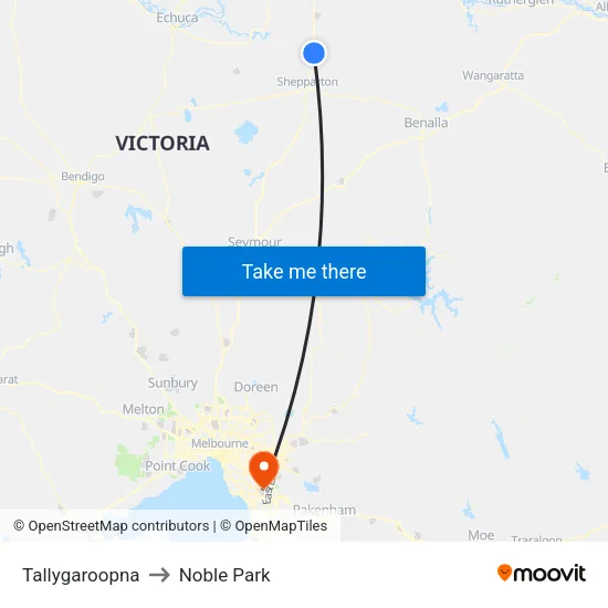 Tallygaroopna to Noble Park map