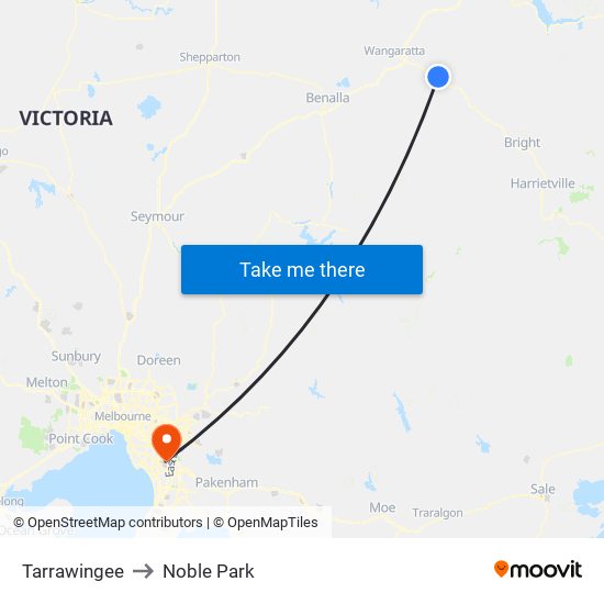 Tarrawingee to Noble Park map