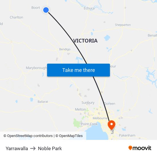 Yarrawalla to Noble Park map