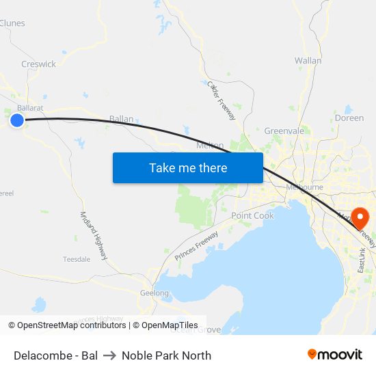 Delacombe - Bal to Noble Park North map