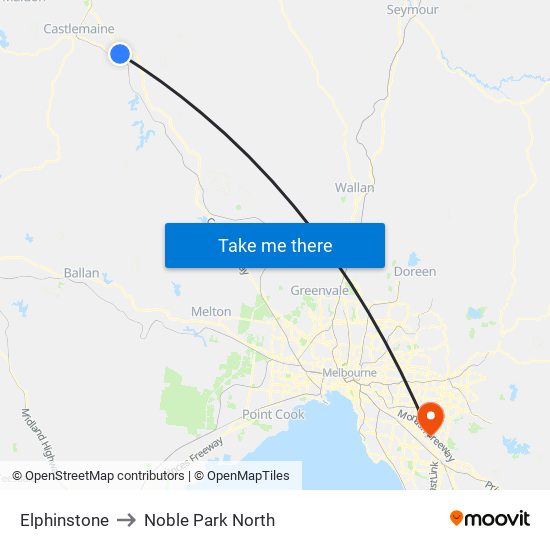 Elphinstone to Noble Park North map