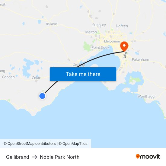 Gellibrand to Noble Park North map