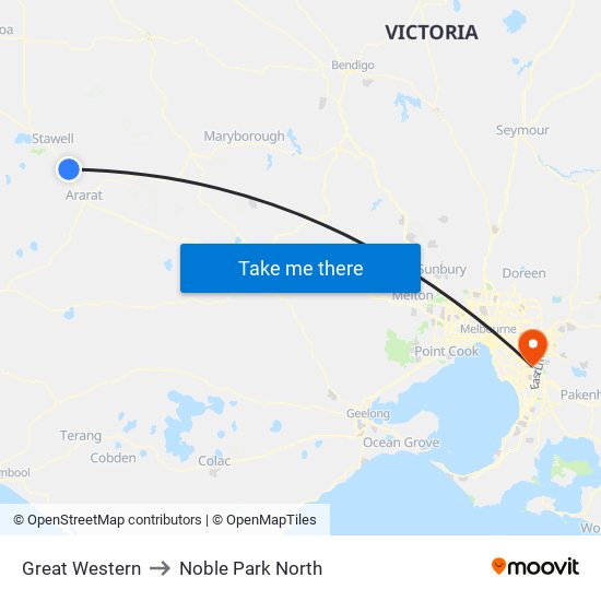 Great Western to Noble Park North map