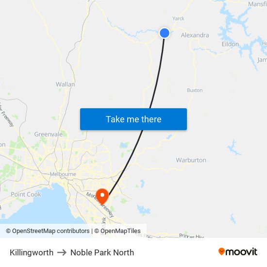 Killingworth to Noble Park North map