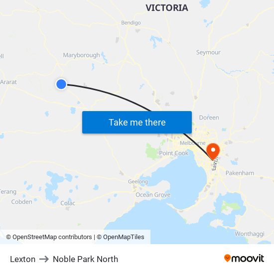 Lexton to Noble Park North map