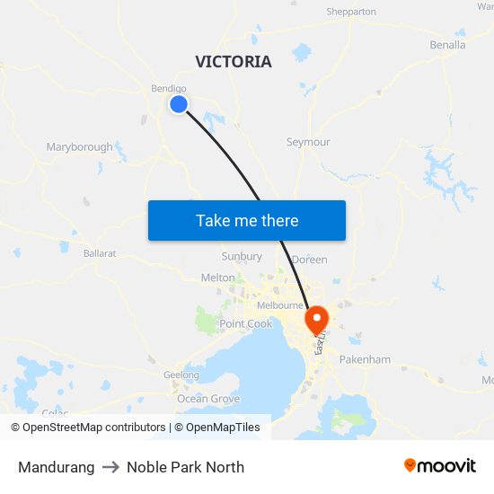 Mandurang to Noble Park North map