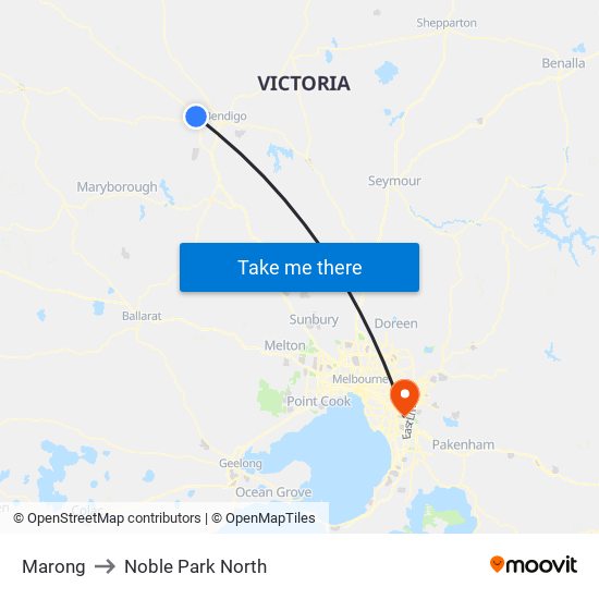 Marong to Noble Park North map