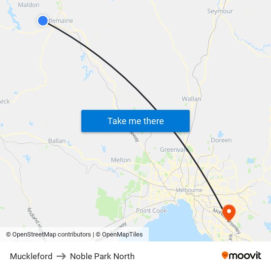 Muckleford to Noble Park North map