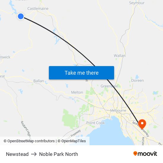 Newstead to Noble Park North map