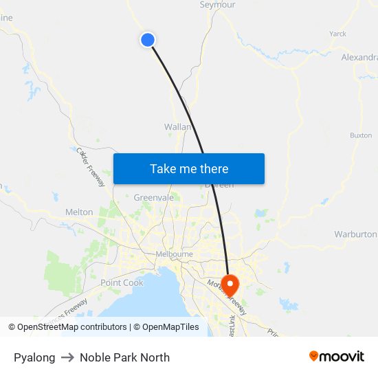 Pyalong to Noble Park North map