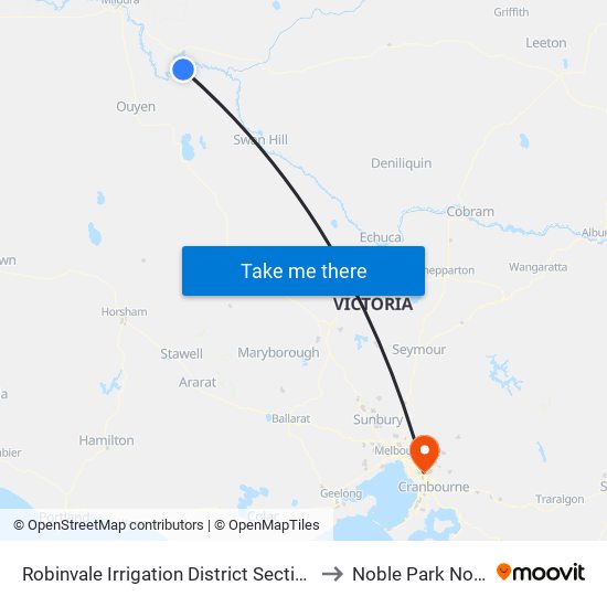 Robinvale Irrigation District Section B to Noble Park North map