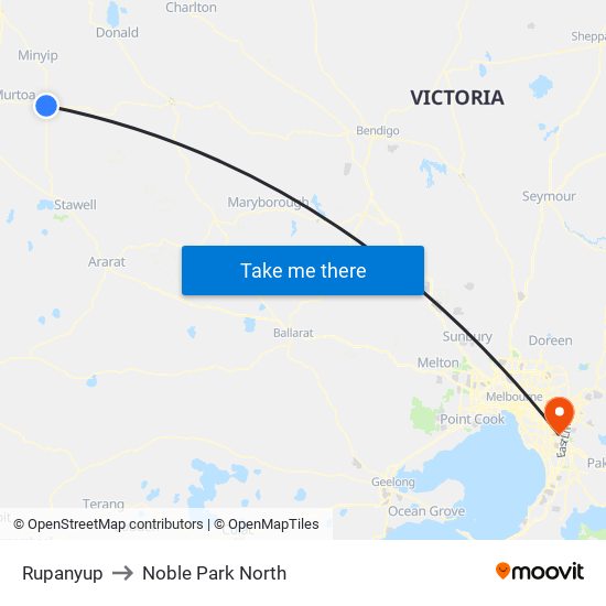 Rupanyup to Noble Park North map