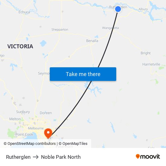 Rutherglen to Noble Park North map