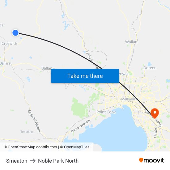 Smeaton to Noble Park North map