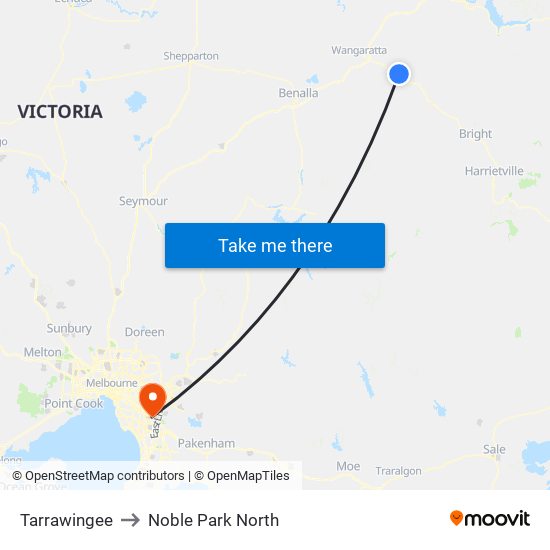 Tarrawingee to Noble Park North map