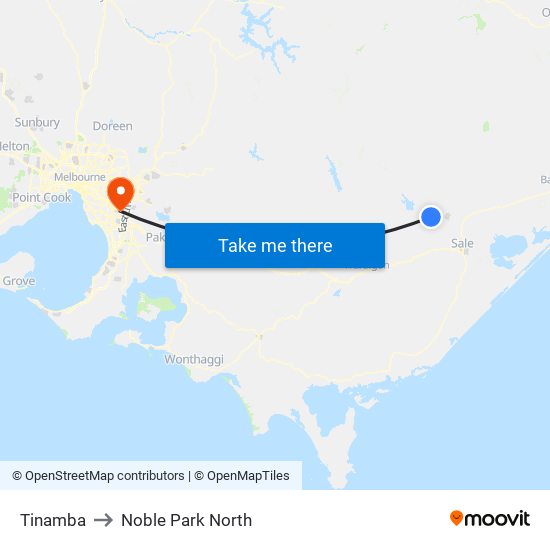 Tinamba to Noble Park North map