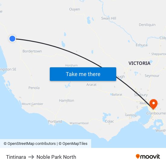 Tintinara to Noble Park North map