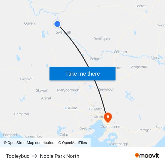 Tooleybuc to Noble Park North map