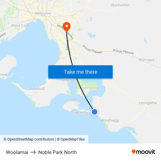 Woolamai to Noble Park North map