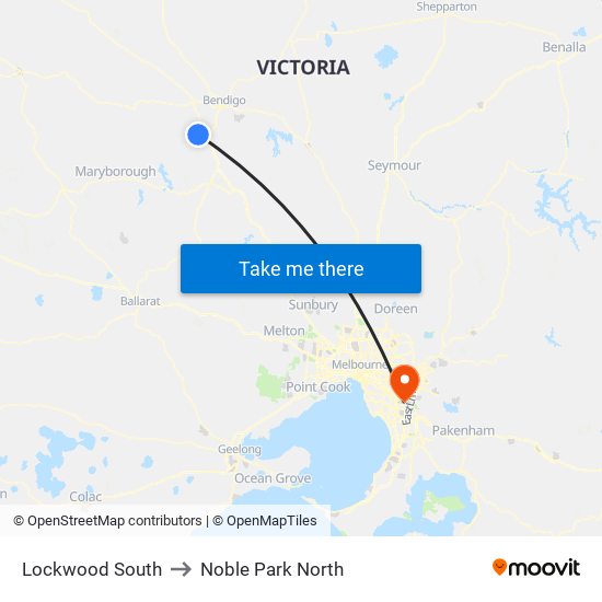 Lockwood South to Noble Park North map