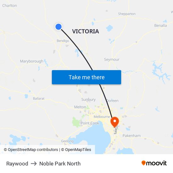 Raywood to Noble Park North map