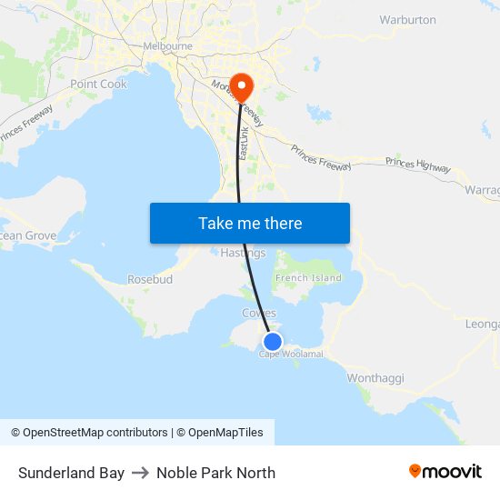 Sunderland Bay to Noble Park North map