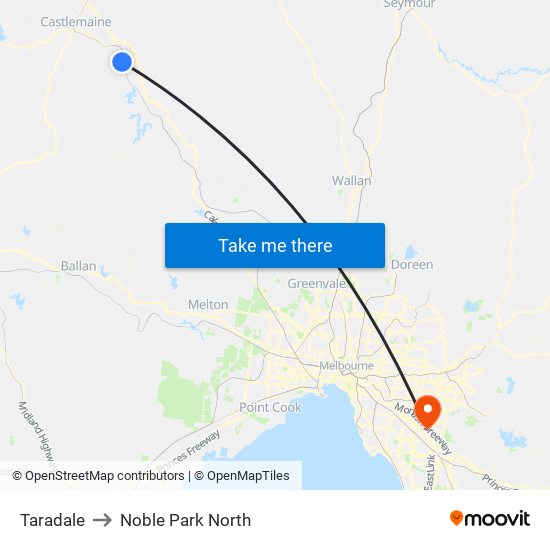 Taradale to Noble Park North map