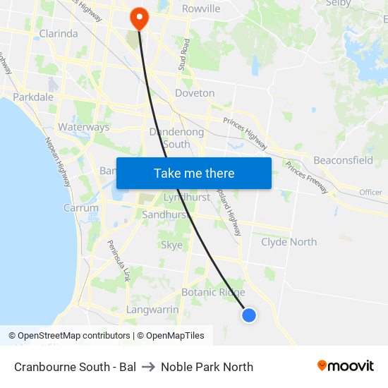 Cranbourne South - Bal to Noble Park North map