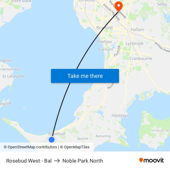 Rosebud West - Bal to Noble Park North map