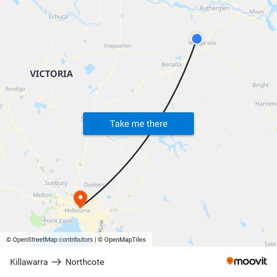 Killawarra to Northcote map