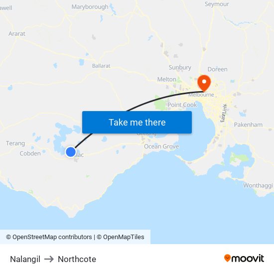 Nalangil to Northcote map