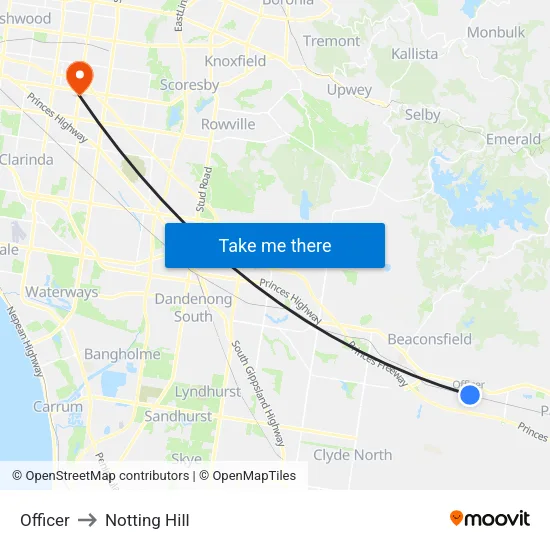 Officer to Notting Hill map