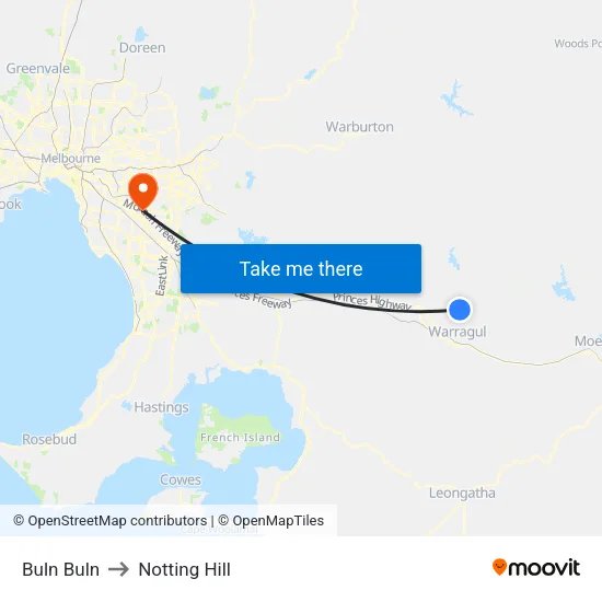 Buln Buln to Notting Hill map