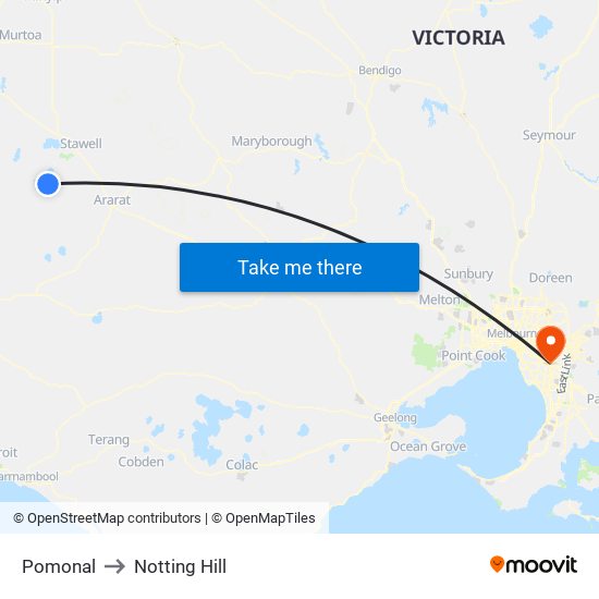 Pomonal to Notting Hill map