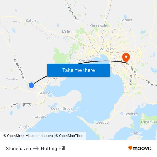 Stonehaven to Notting Hill map