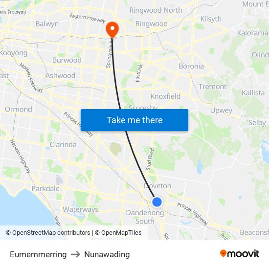 Eumemmerring to Nunawading map