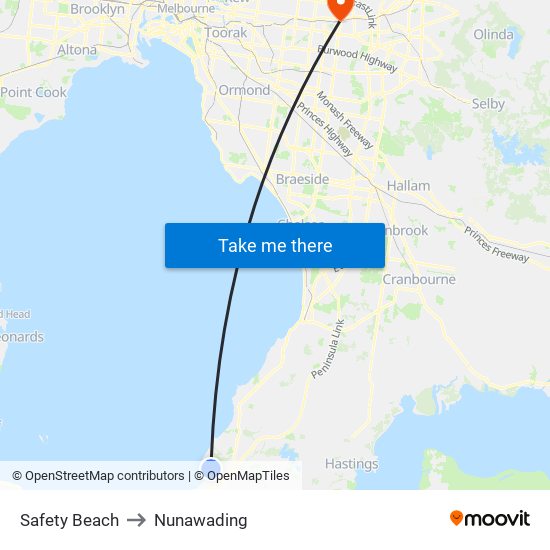 Safety Beach to Nunawading map