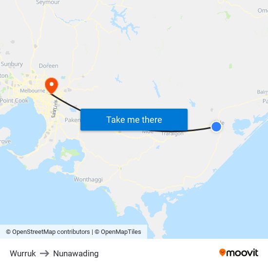Wurruk to Nunawading map