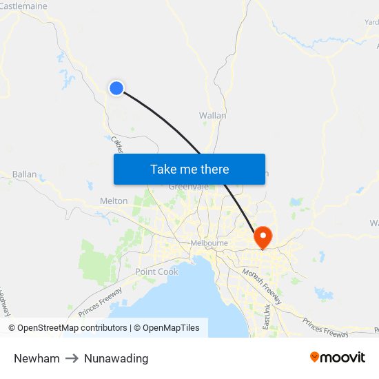 Newham to Nunawading map