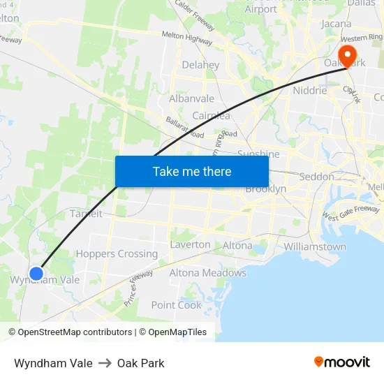 Wyndham Vale to Oak Park map