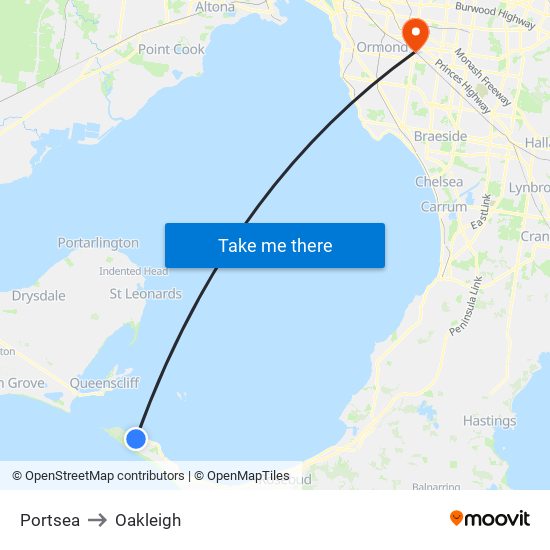 Portsea to Oakleigh map