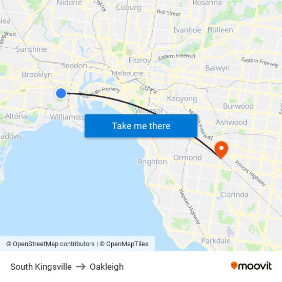 South Kingsville to Oakleigh map