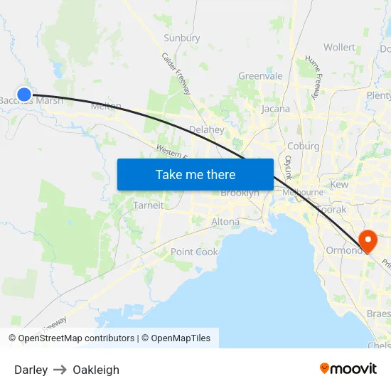 Darley to Oakleigh map