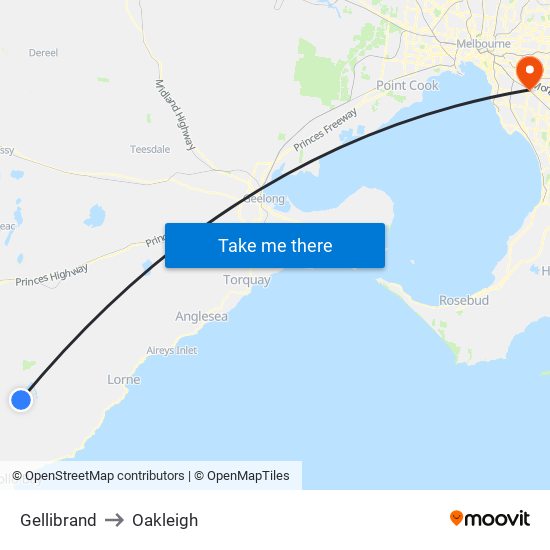 Gellibrand to Oakleigh map