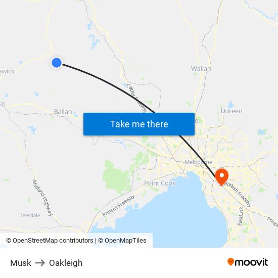 Musk to Oakleigh map