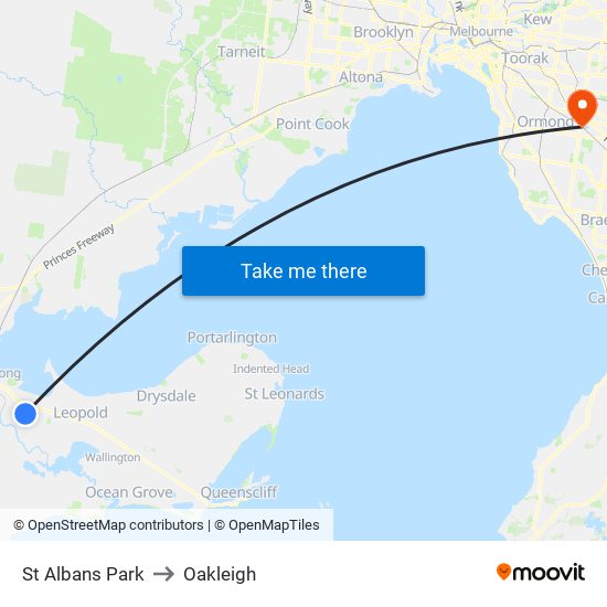 St Albans Park to Oakleigh map